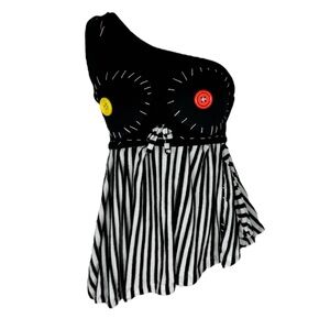 Re-worked , embellished, up cycled asymmetrical body doll top.